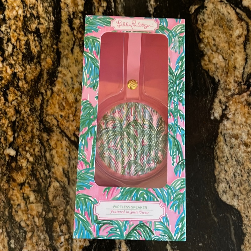 Lilly Pulitzer - Small Portable Bluetooth Speaker, Wireless Outdoor with Strap